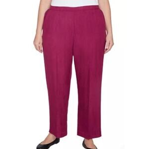 Alfred Dunner Women's Mulberry Street Pull-On Pants in Deep Wine Red
